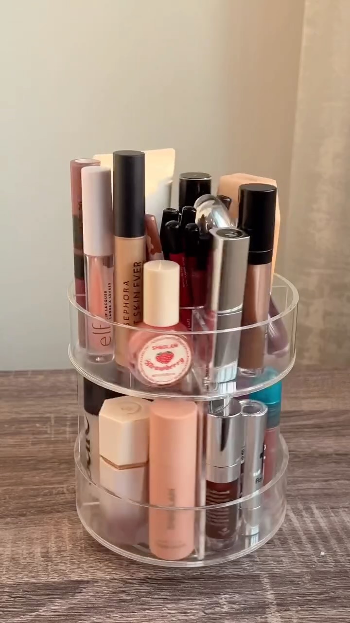A collection of beauty products on a table