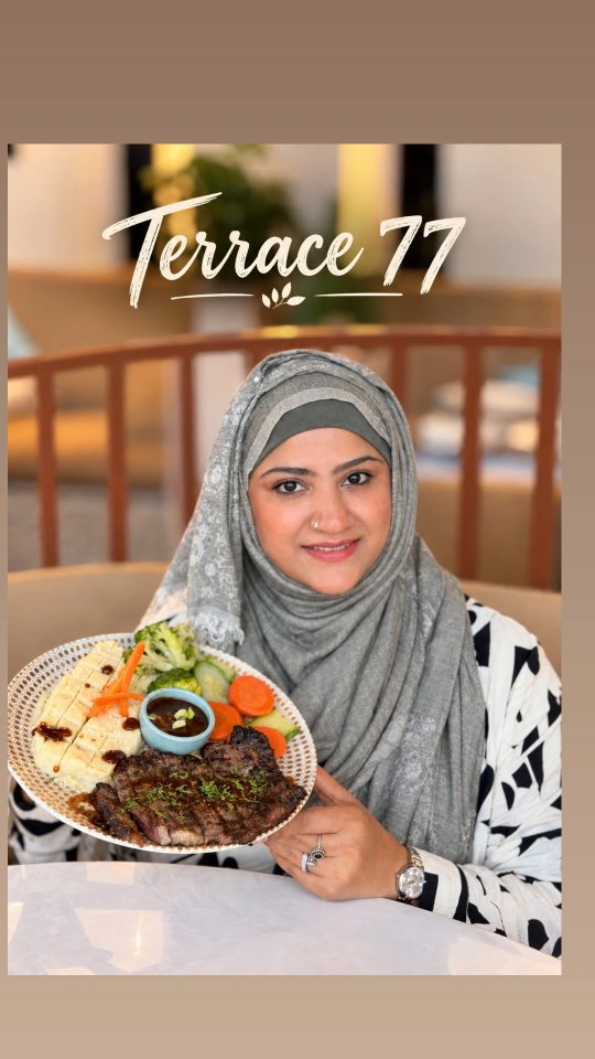 Creator presenting a restaurant dish